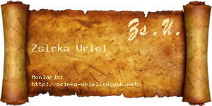 Zsirka Uriel névjegykártya